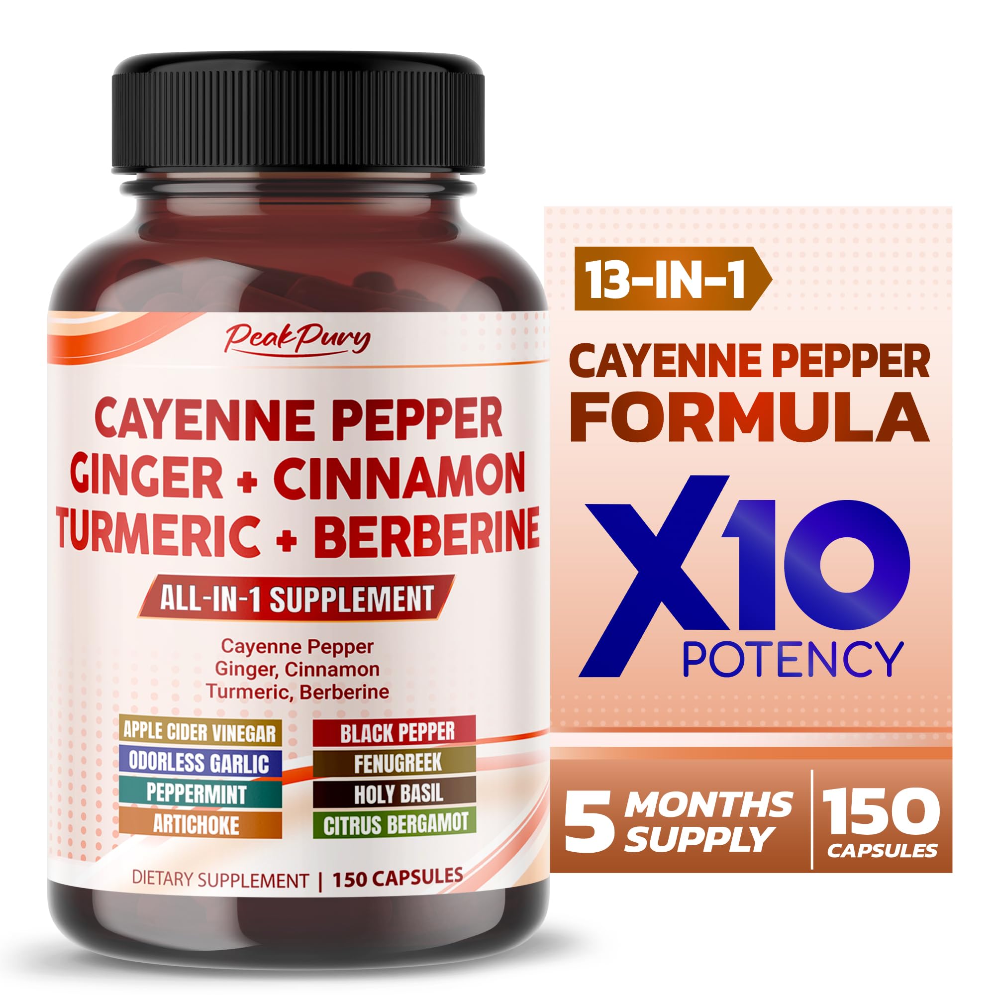 Cayenne Pepper Ginger Turmeric Berberine capsules bottle