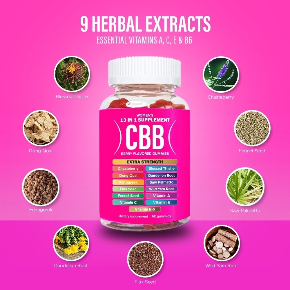 Packaging for CBB 13 in 1 Women’s Multivitamin Gummies Berry Flavor