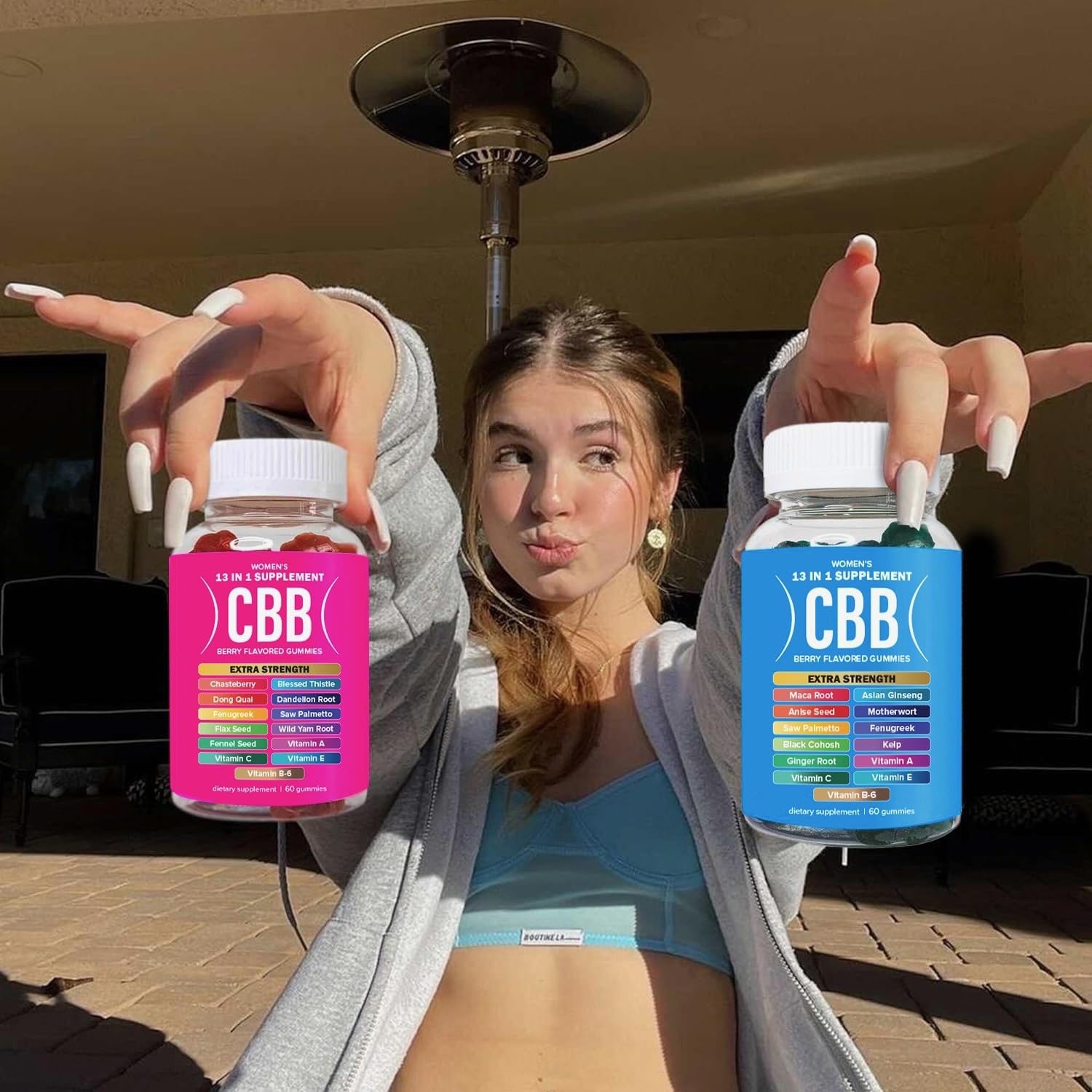 Two-bottle 120 gummies berry flavor combo pack
