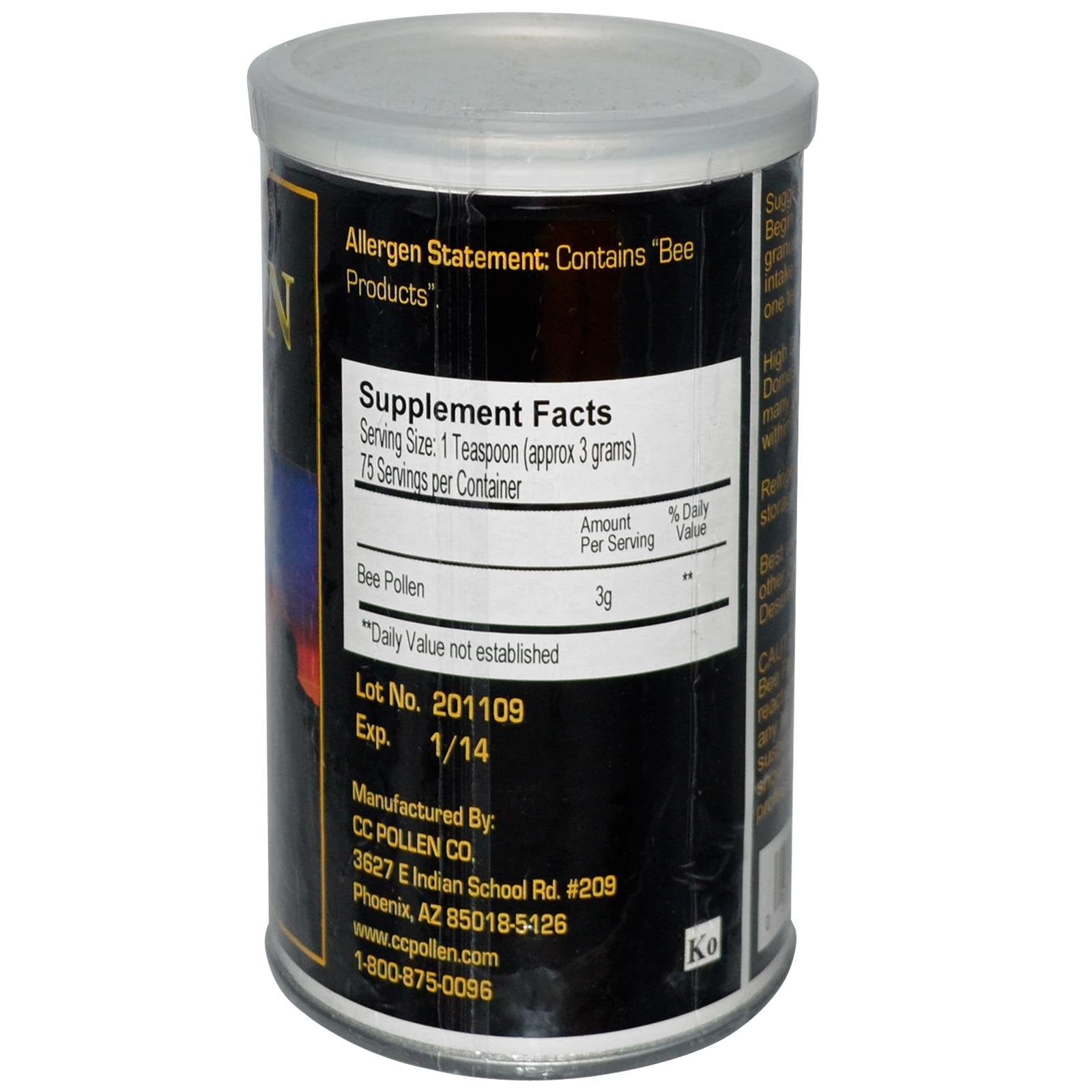 C C Pollen Bee Pollen Raw Granules 8 oz – domestically sourced and refrigerated