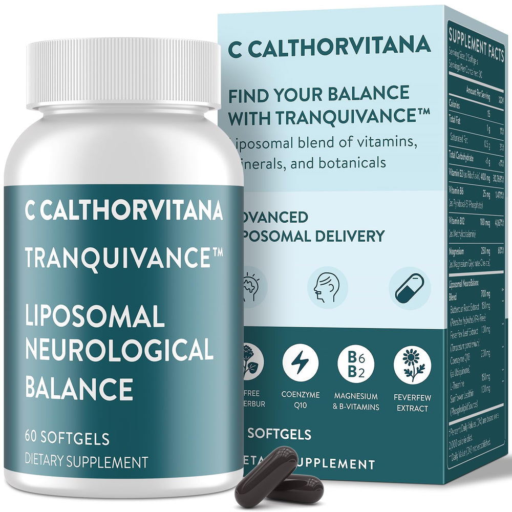 Front view of C Calthorvitana Migraine Relief Softgels bottle