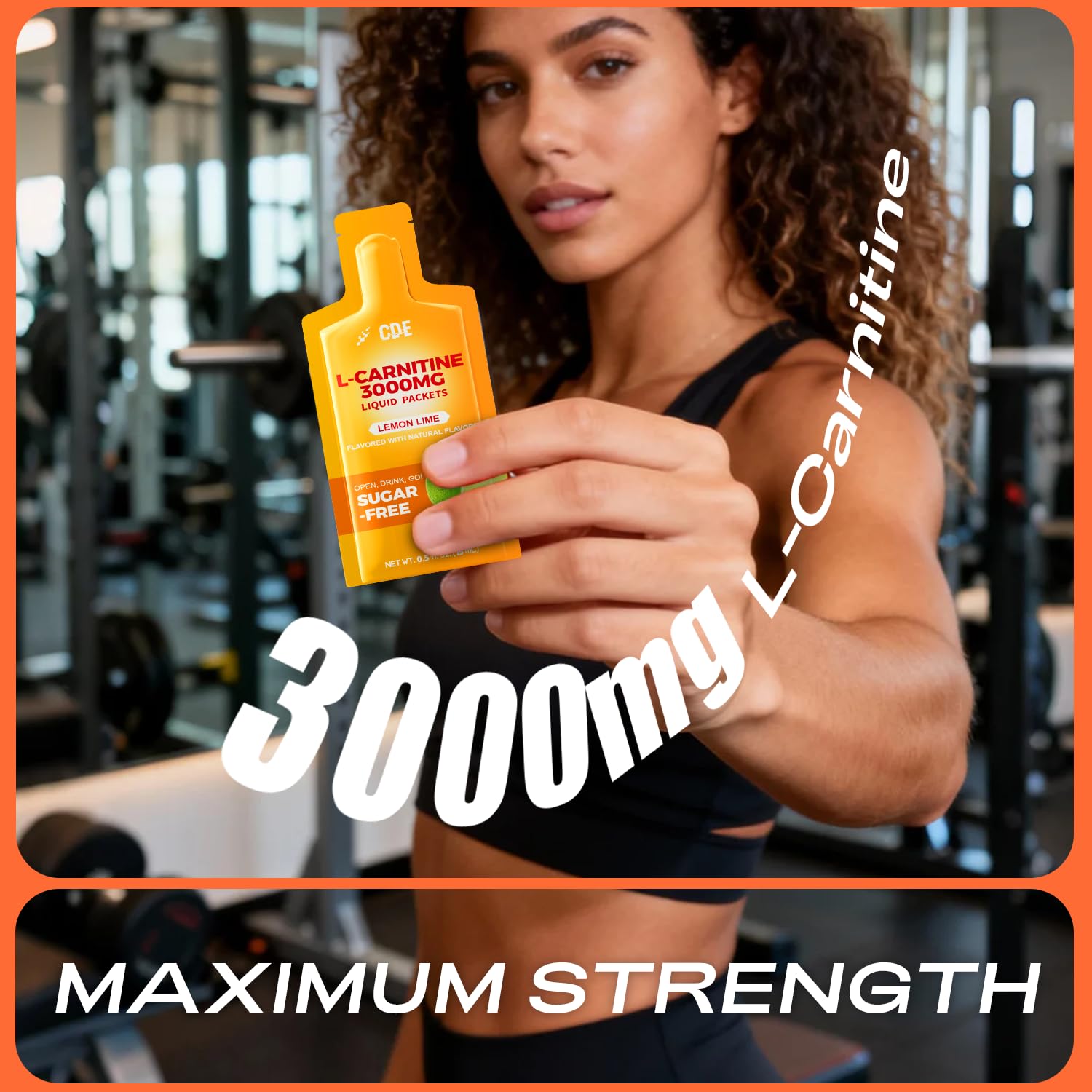 CDE L-Carnitine Liquid 3000mg allergen-free packaging with lemon-lime flavor