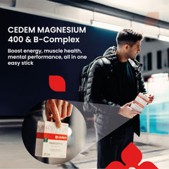 Close-up of CEDEM Magnesium 400mg stick dissolving on tongue