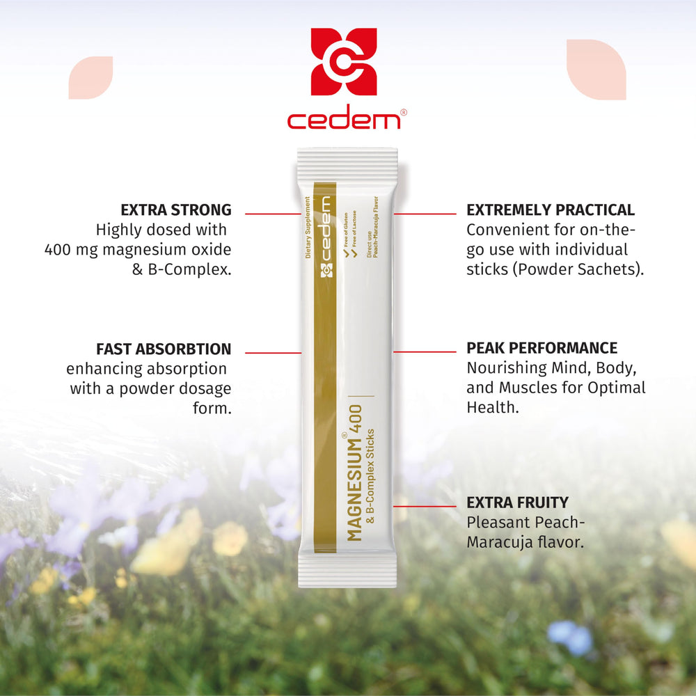 Swiss quality CEDEM magnesium sticks for energy support