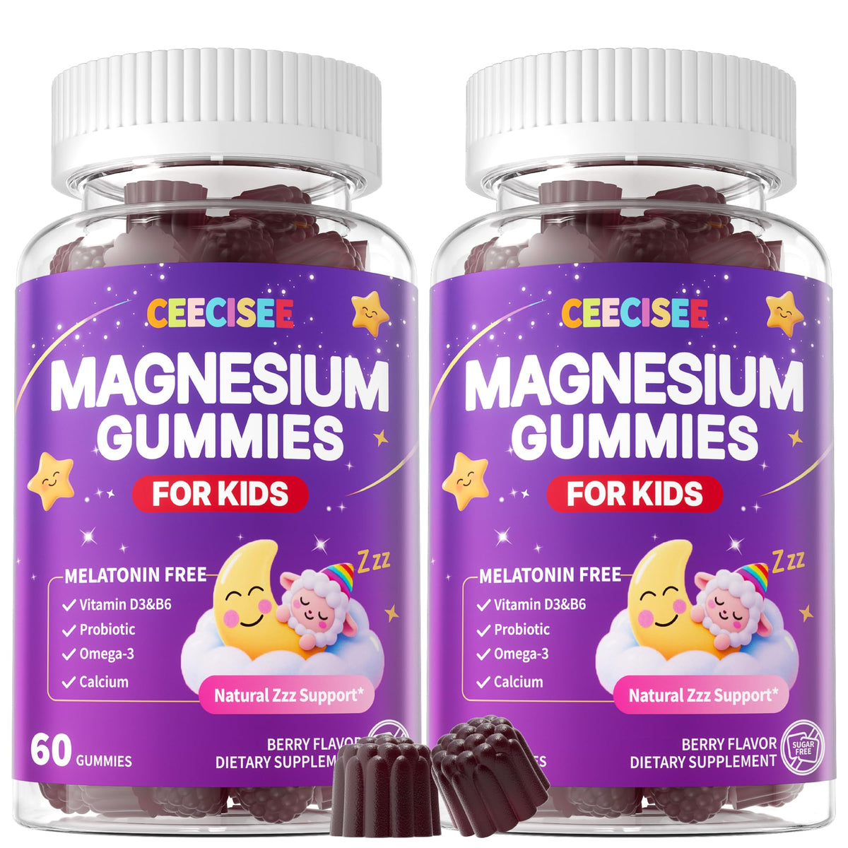 CEECISEE Magnesium Gummies for Kids 4+ bottle label