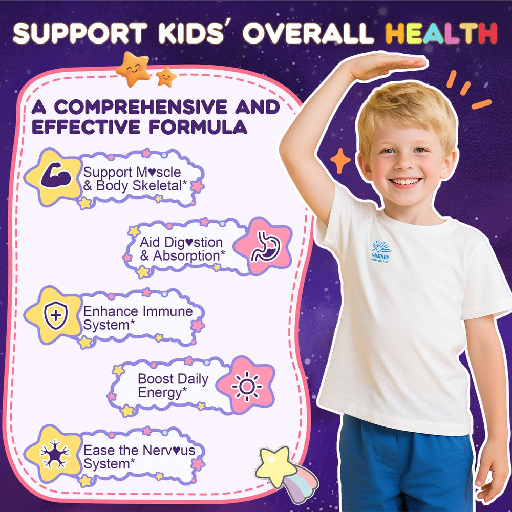 Kid-friendly melatonin-free Zzz support herbal blend with L-theanine, chamomile, passionflower, lemon balm