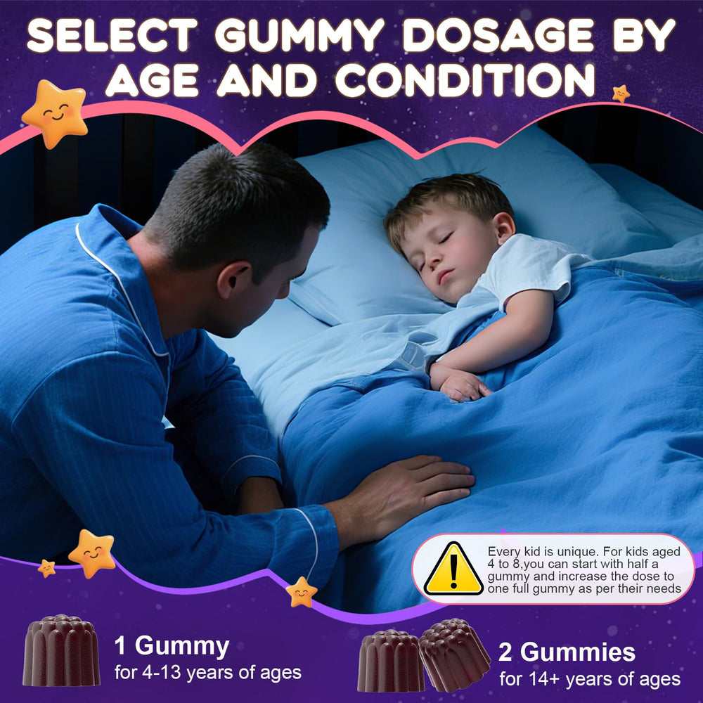 Illustration of growth, immune support, and restful sleep benefits for children