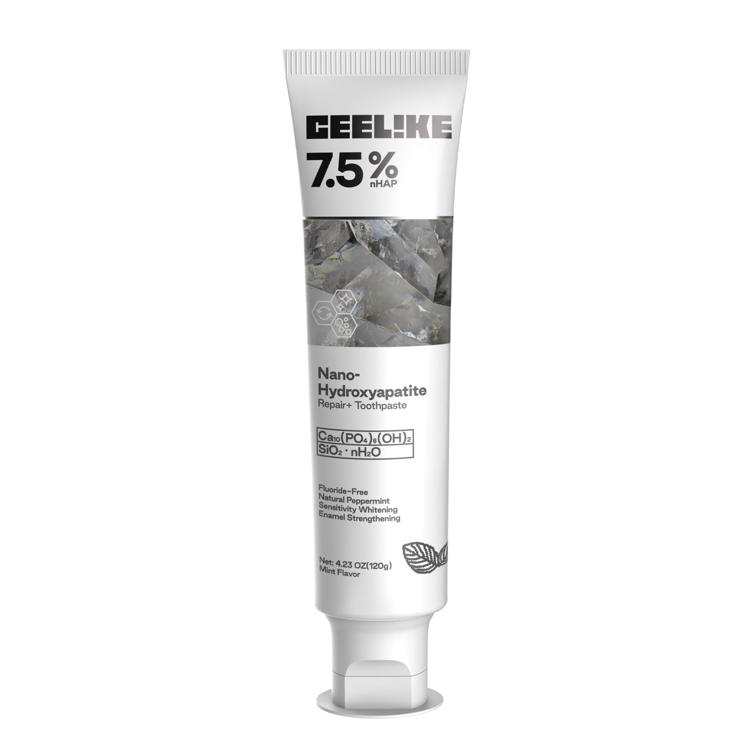 Front packaging of CEELIKE 7.5% hydroxyapatite toothpaste 120g