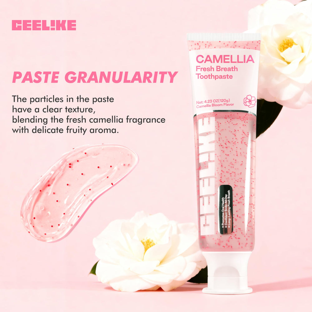 Packaging featuring camellia blooms