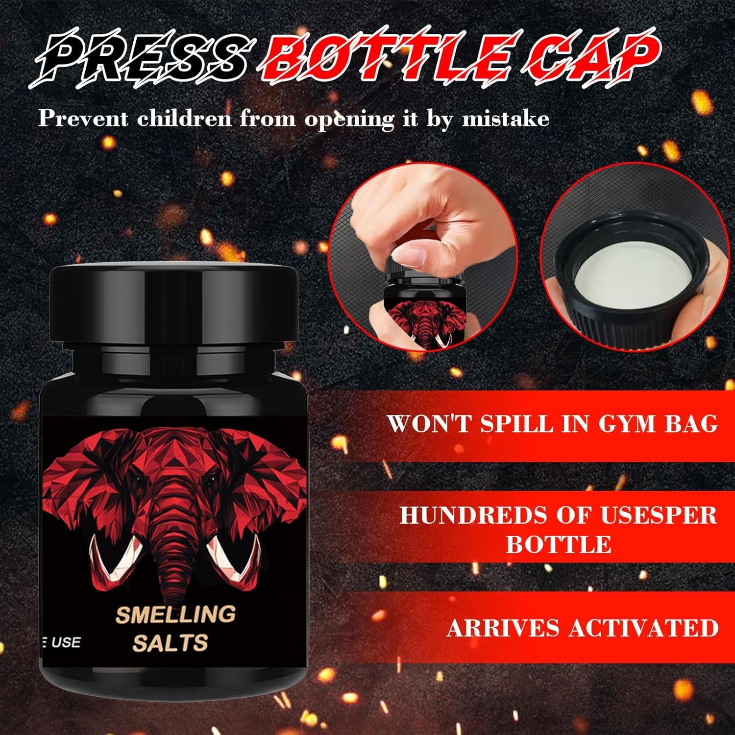 CEGWISP smelling salts sealed container preserving potency between sessions.