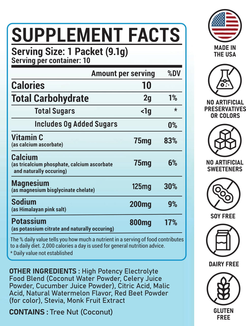 Celery and cucumber juice ingredients