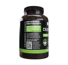 Close-up of Celery Seed Capsules highlighting undiluted supplement