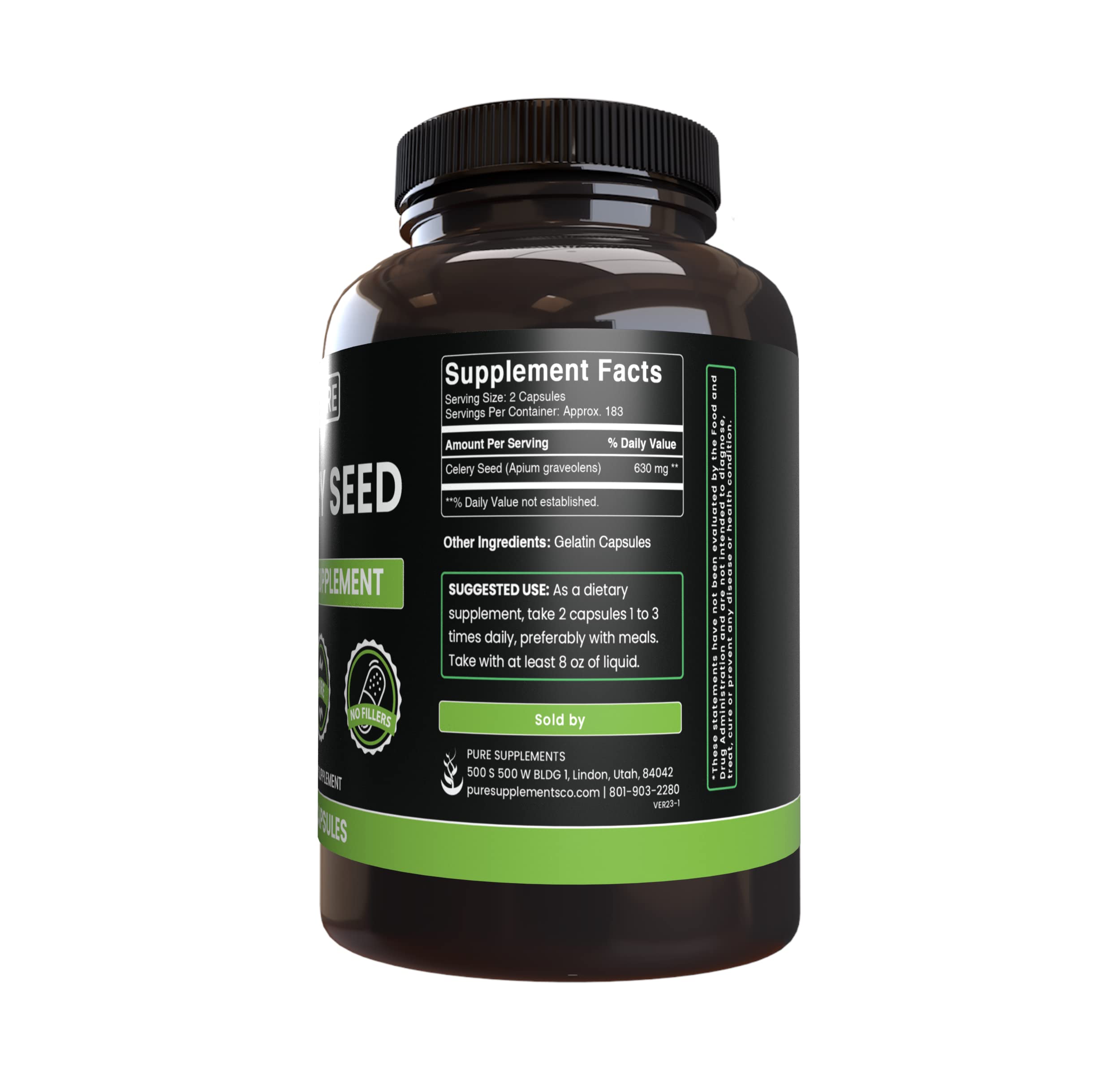 Label reading Pure Original Ingredients Celery Seed — no fillers