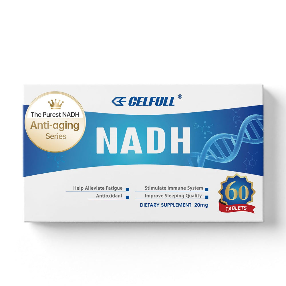 CELFULL NADH bottle front view highlighting premium NADH supplement for daily energy support