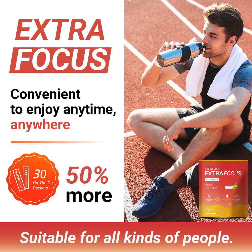 Cellbiolabs Extra Focus ingredients Lion’s Mane Alpha-GPC Rhodiola.