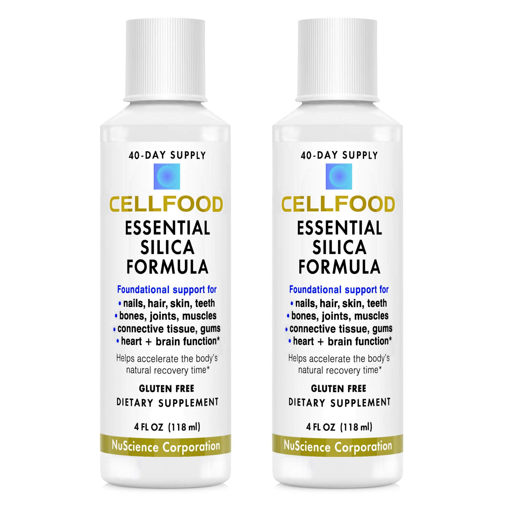 Front view of Cellfood Essential Silica Anti-Aging Formula 4 oz bottle