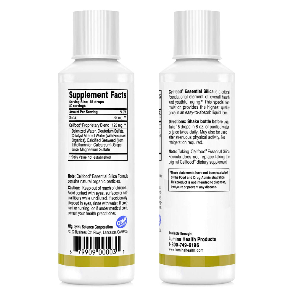 Two 4 oz bottles of Cellfood Silica Anti-Aging Formula in a 2-pack