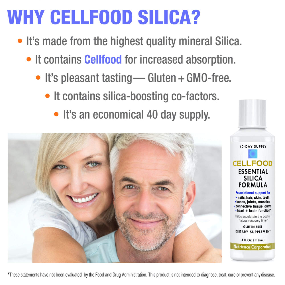 Three-pack packaging of Cellfood Silica Anti-Aging Formula