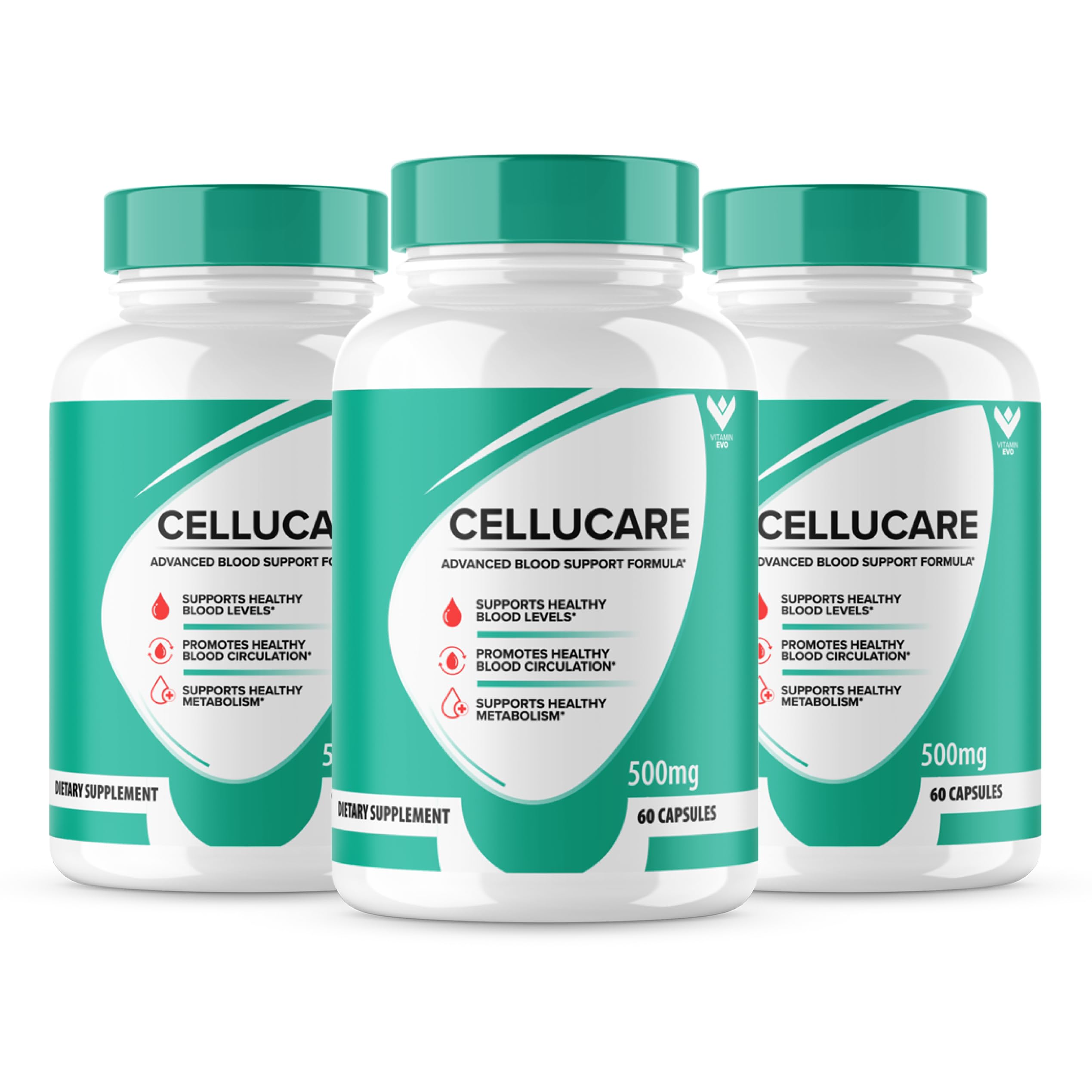 Cellucare Blood Capsules bottle - 180 capsules - 3 pack (front view)