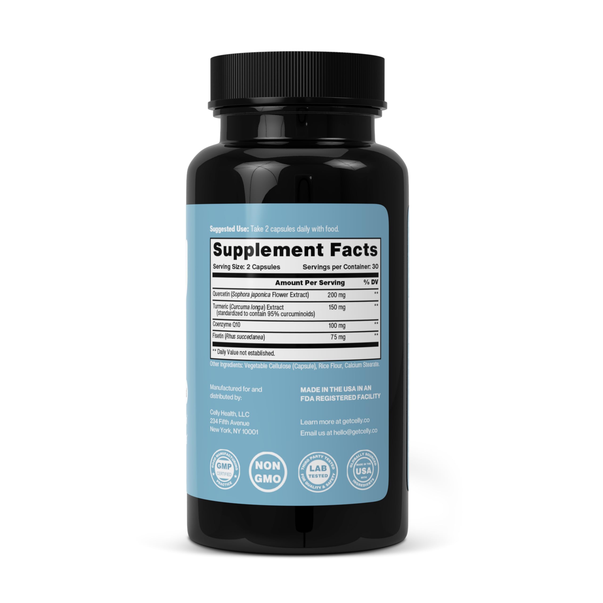 USA-made facility badge indicating FDA-registered GMP-certified production