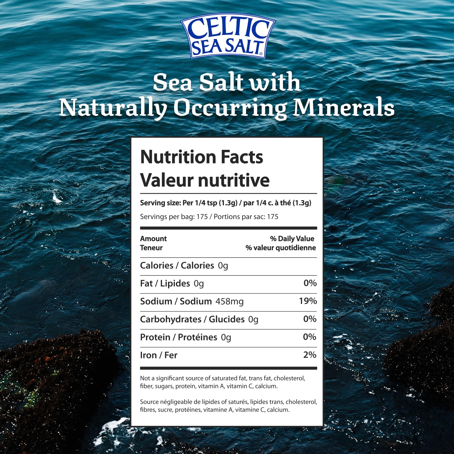 Close-up of fine-grain Celtic Sea Salt texture