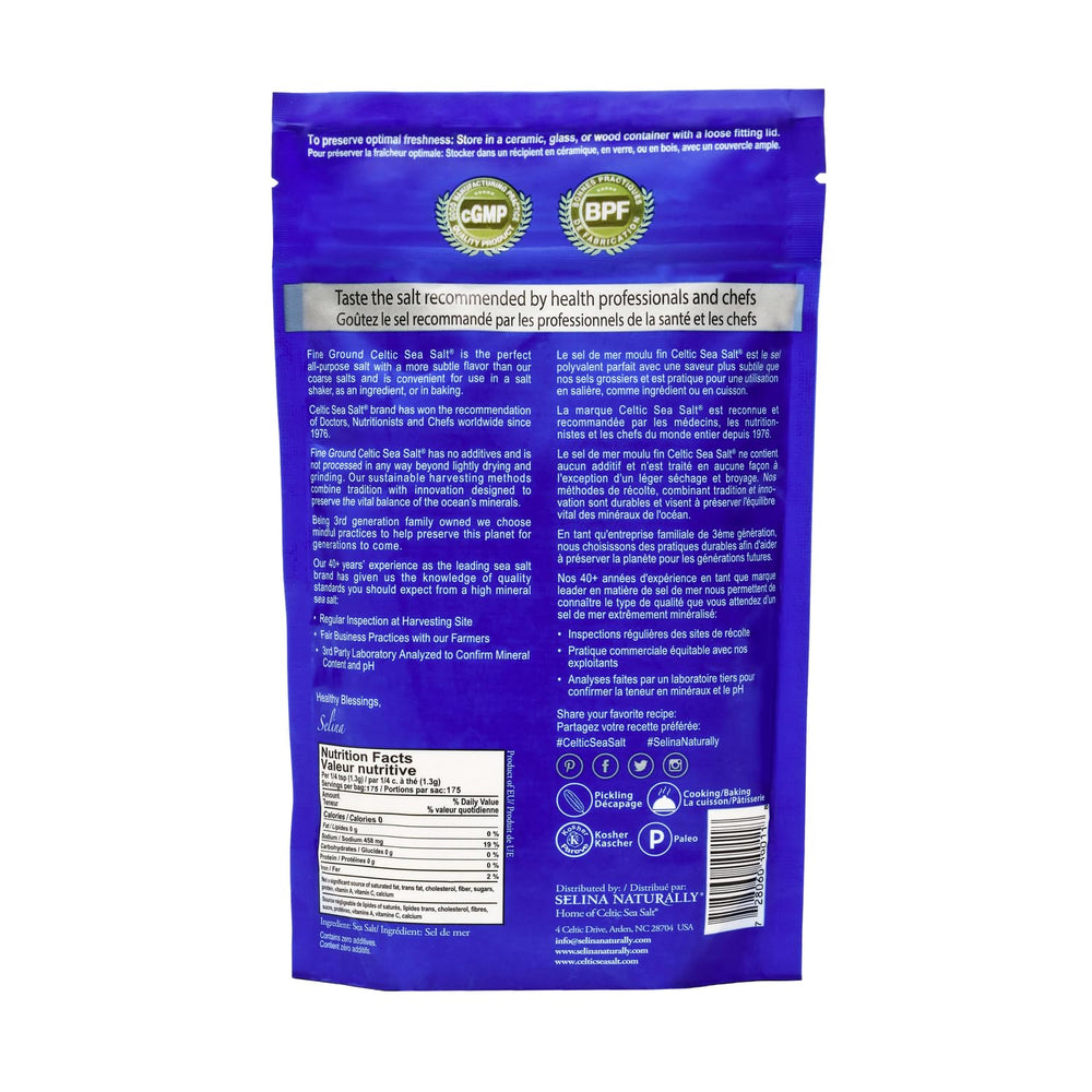 Kosher Certified Celtic Sea Salt label on bag