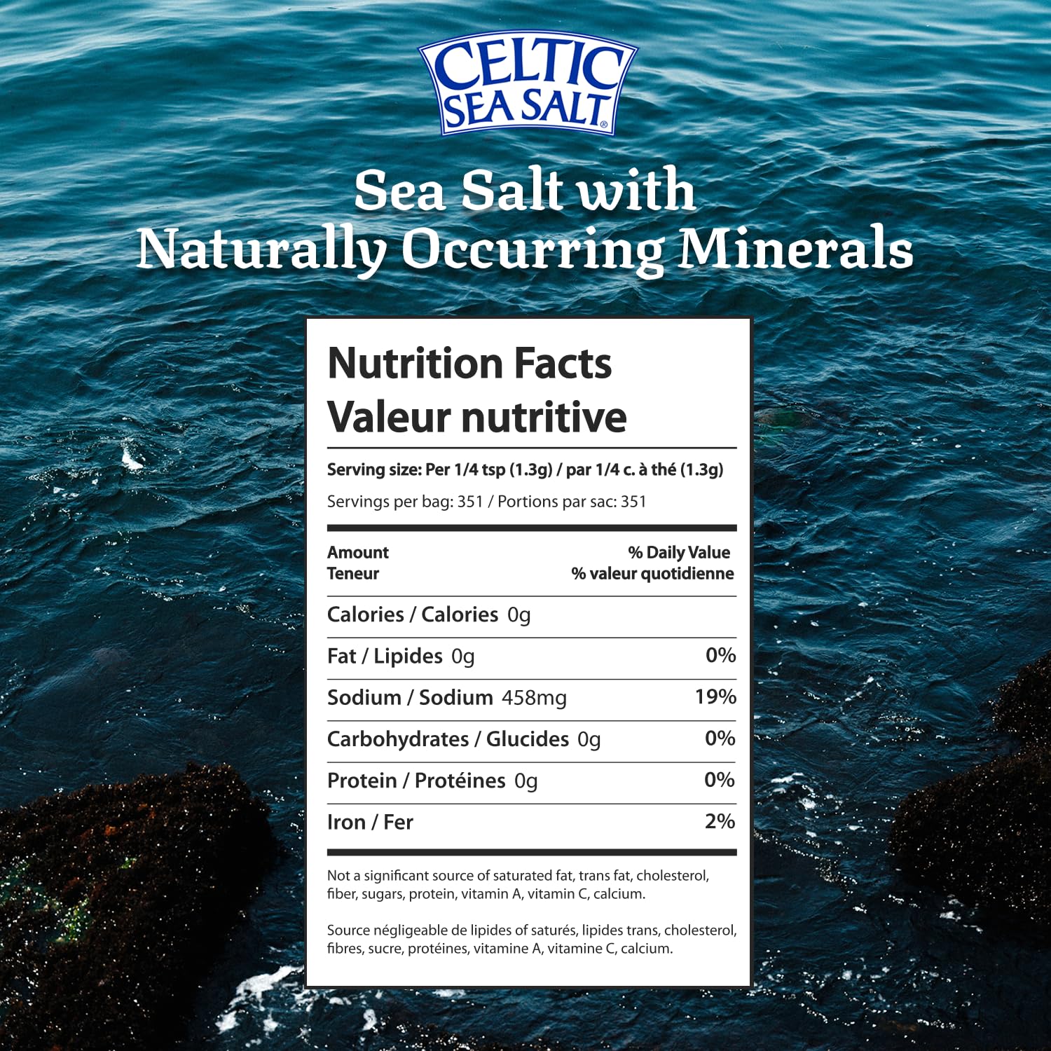 Mineral-rich Celtic Sea Salt ingredients close-up