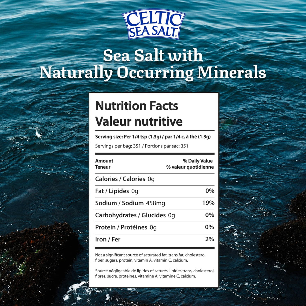 Mineral-rich Celtic Sea Salt ingredients close-up