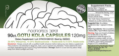 Centella asiatica capsules label with Gotu Kola branding