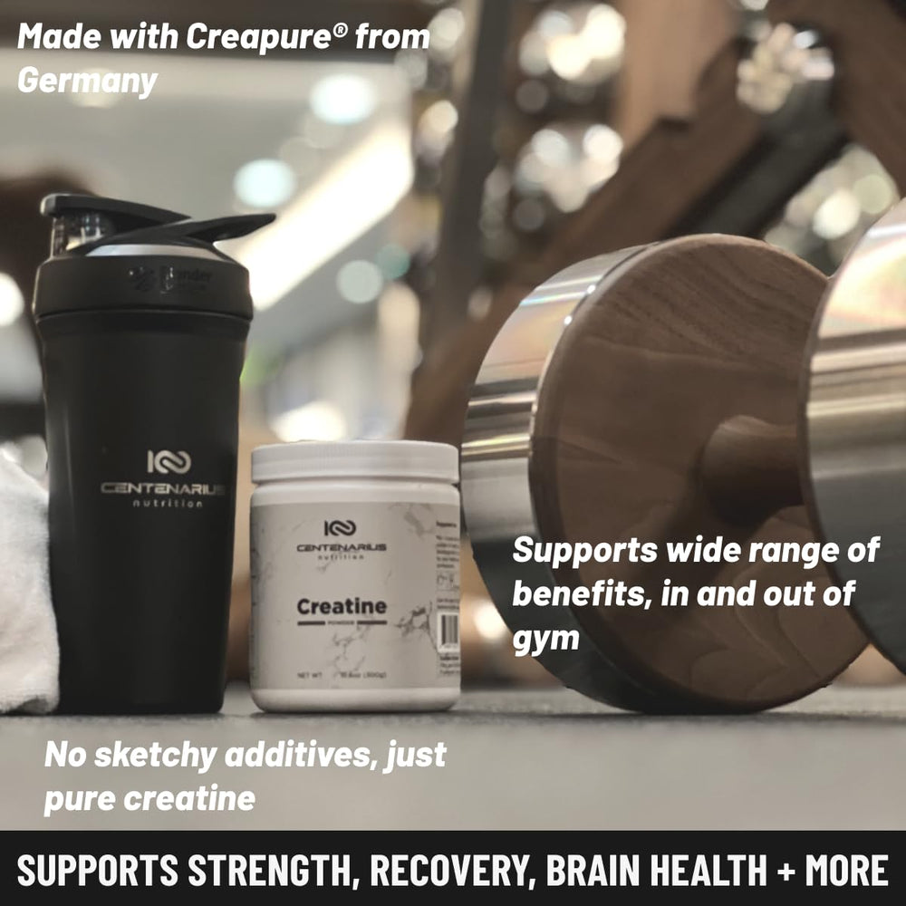 Packaging for Centenarius Nutrition Creapure Creatine Monohydrate
