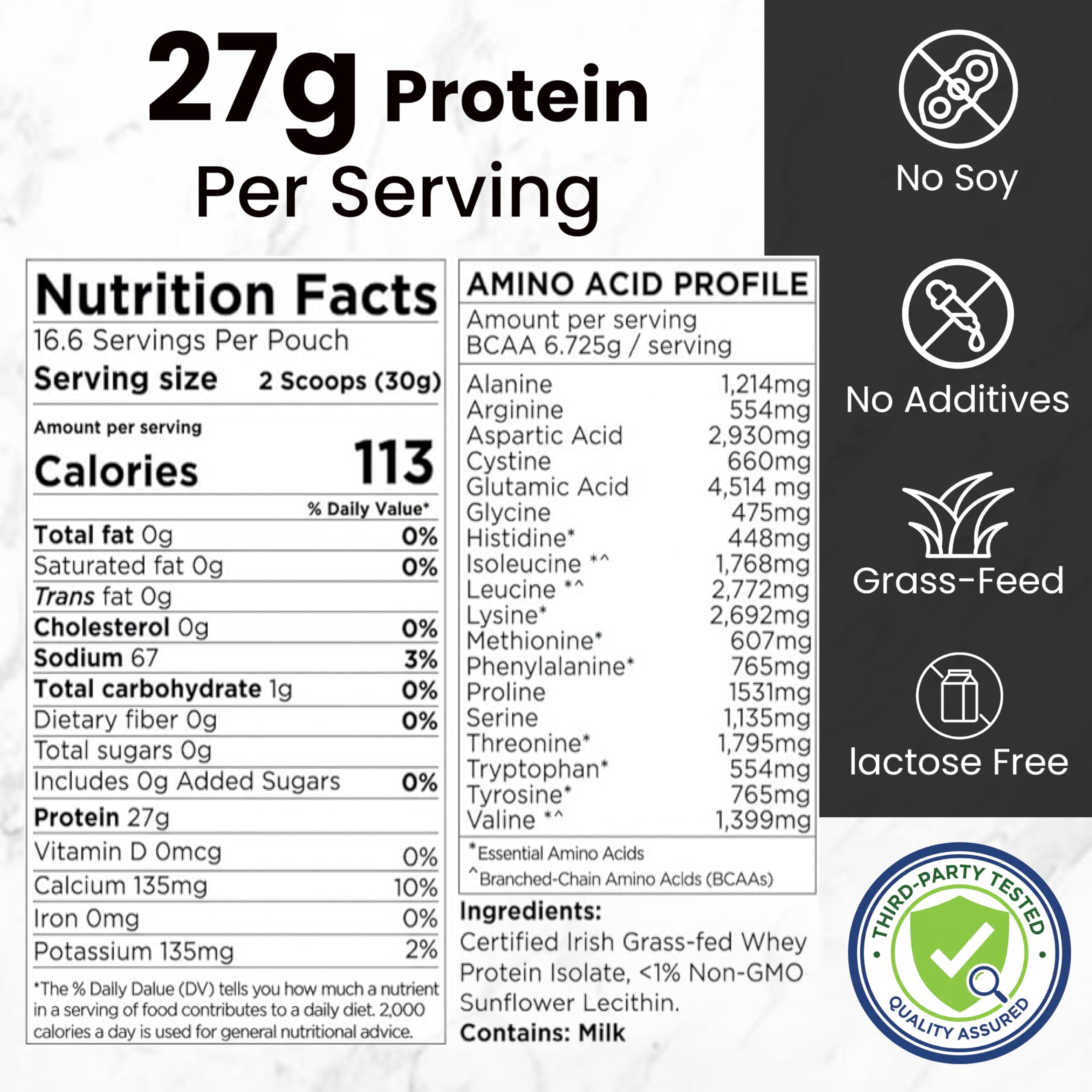 Centenarius Premium Whey Isolate 500g unflavored powder ready to mix