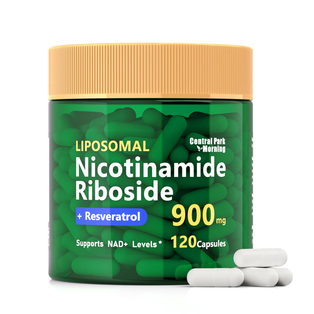 Central Park Morning NMN bottle featuring 900mg NR and Resveratrol