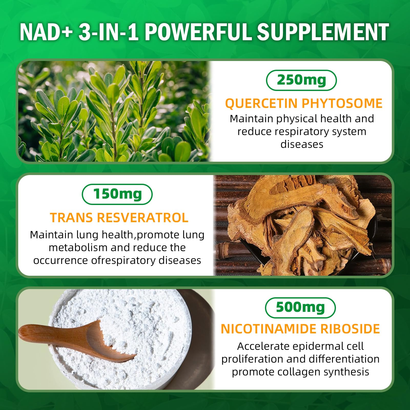 Healthy aging and energy concept with NR and Resveratrol