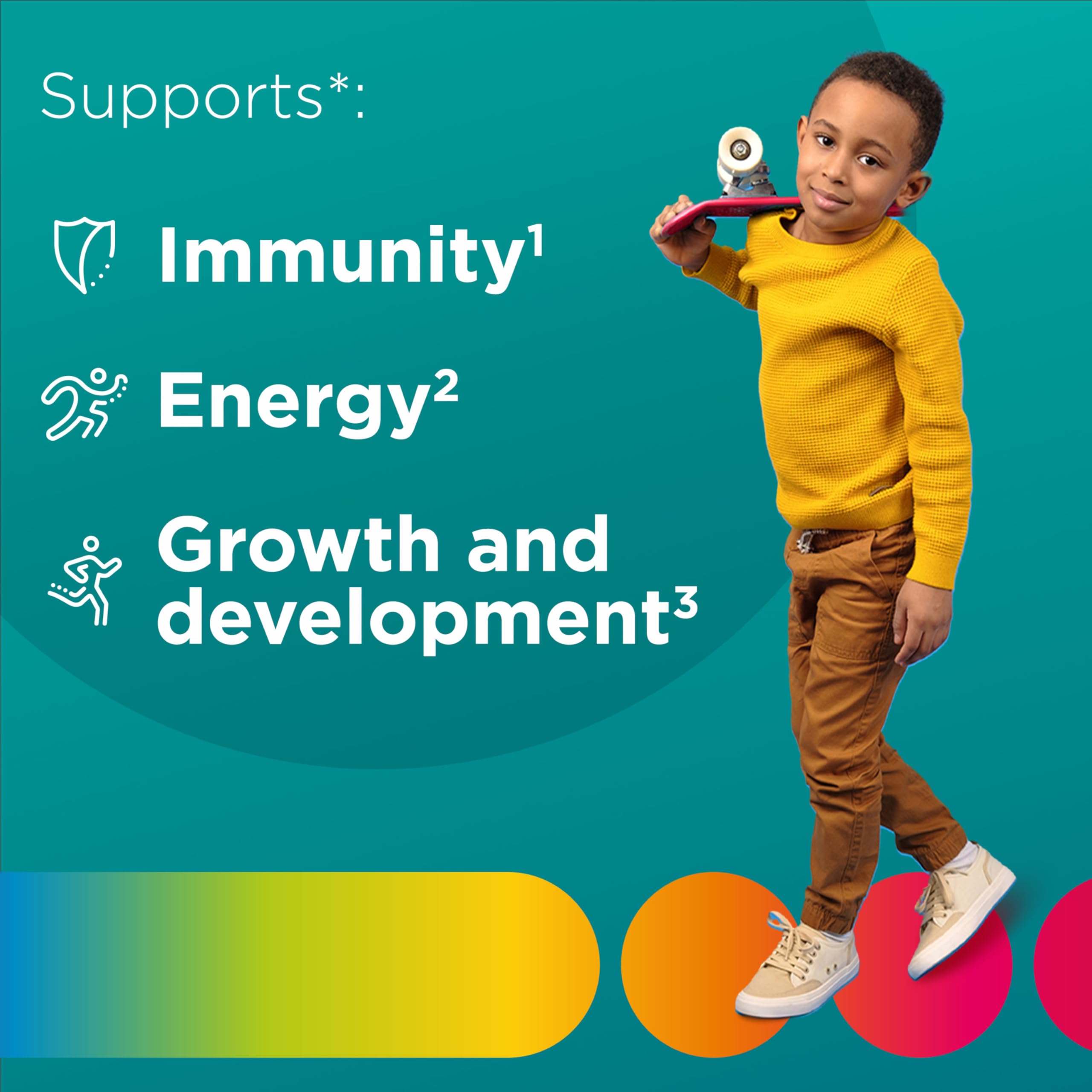 Nutrition and 11 essential nutrients for Centrum Kids gummies