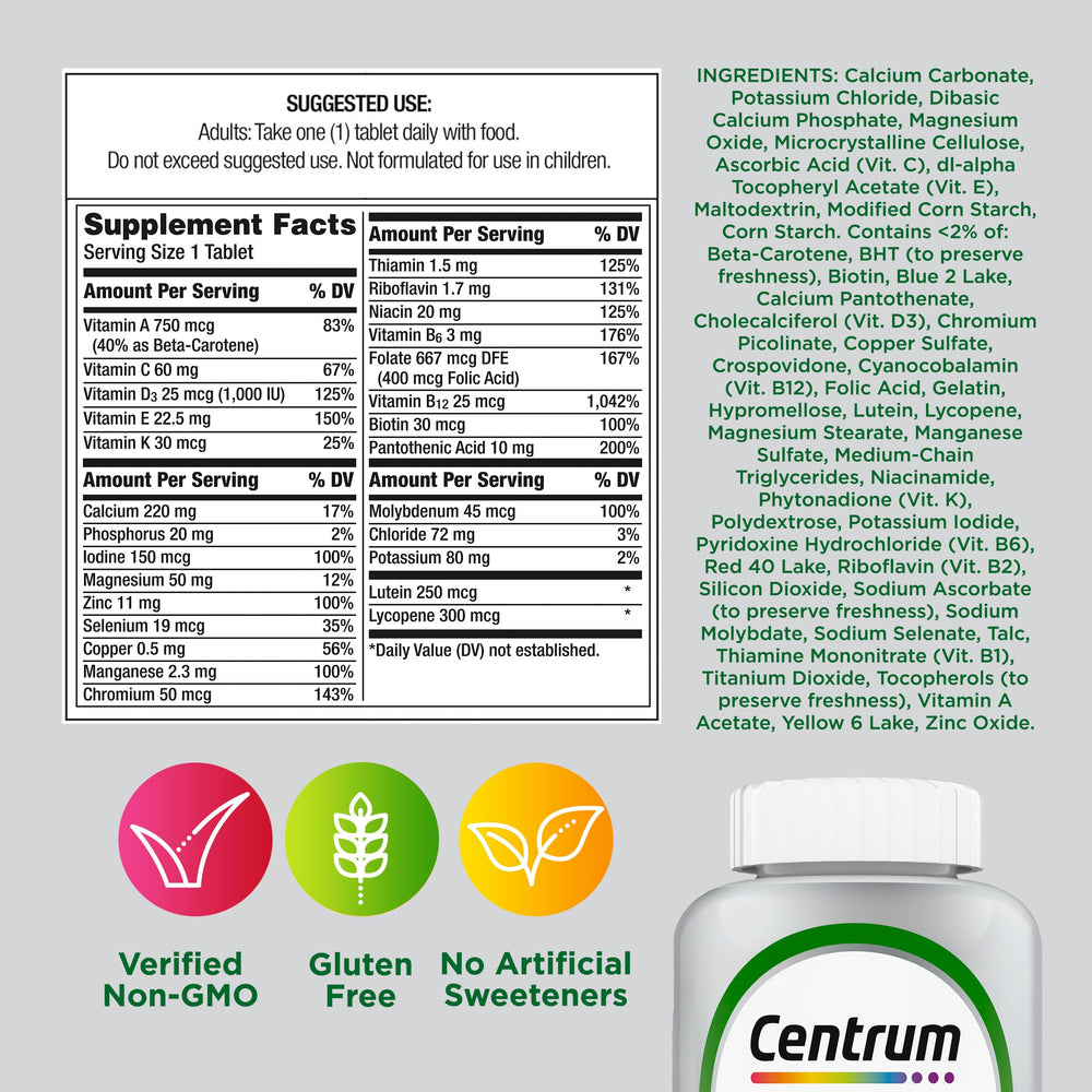 Centrum Silver 50+ packaging close-up