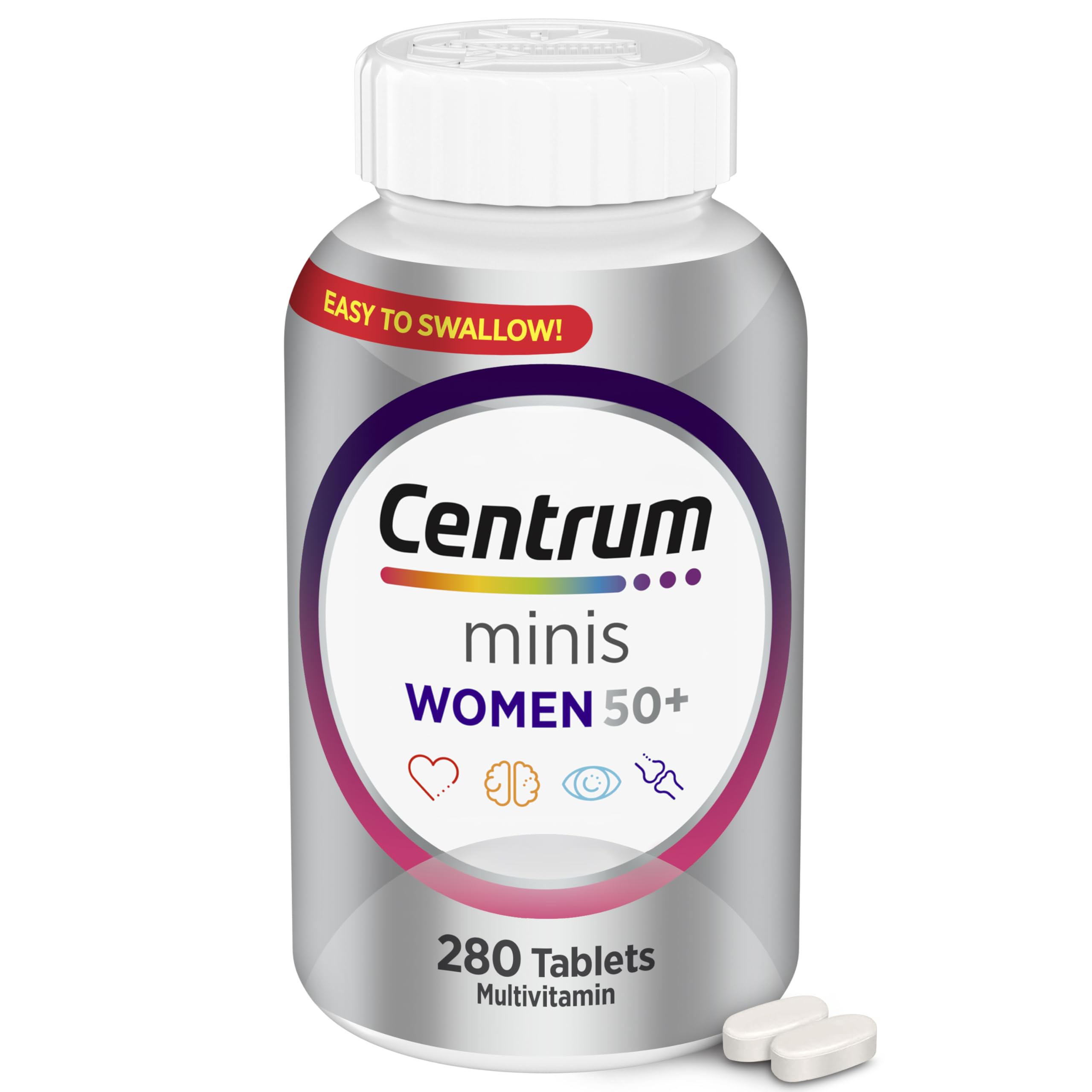 Label and front packaging for Centrum Silver Women's Multivitamin 50+ 280-count