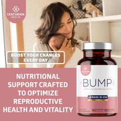 Packaging mockup showing Bump Mini branding and ingredients