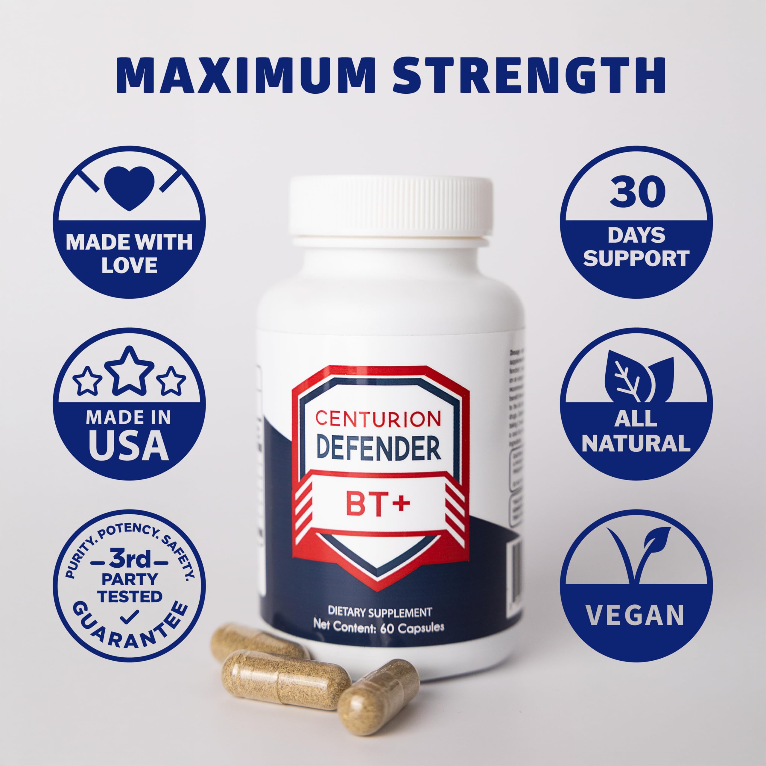 Centurion Defender BT+ product label