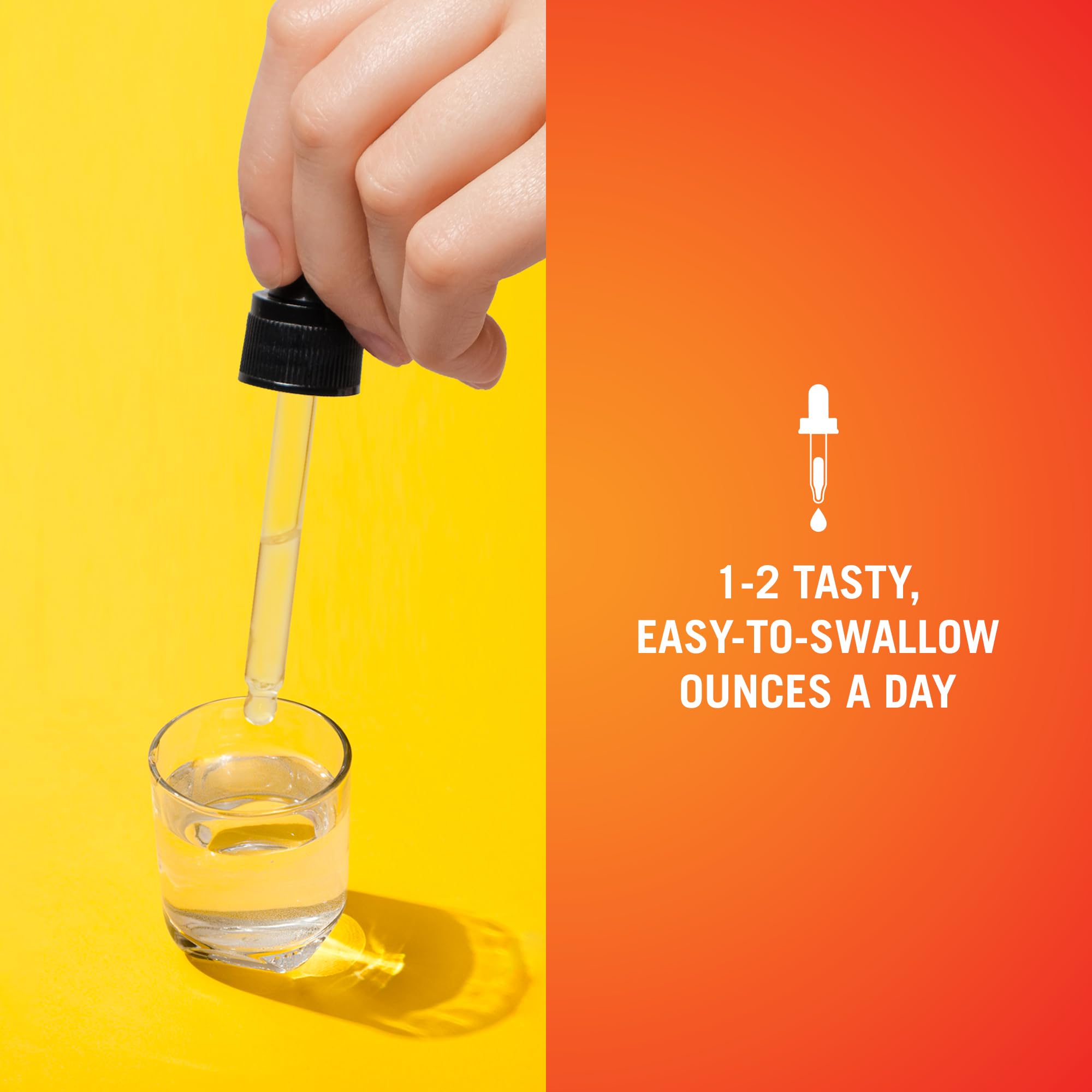Pouring Heart Miracle into a glass showing a 1-2 ounce serving