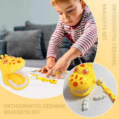 Durable giraffe toothbrush toy for toddler brushing training