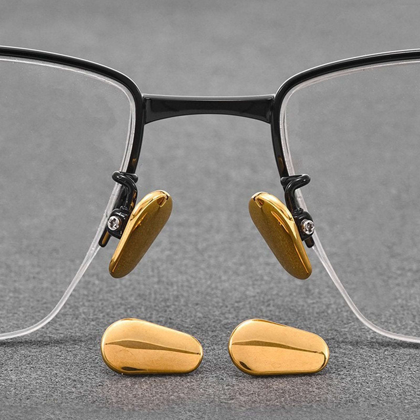 Gold ceramic nose pads for glasses – front view