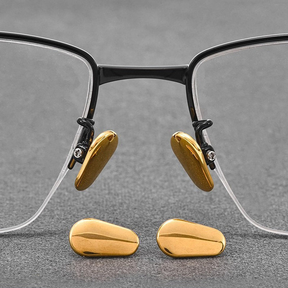 Gold ceramic nose pads for glasses – front view
