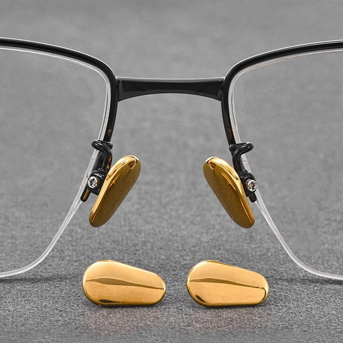 Gold ceramic nose pads for glasses – front view