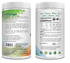 USDA Organic seal on Moringa leaf powder packaging