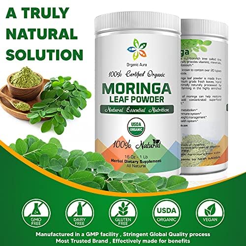 Close-up of Moringa leaf powder texture