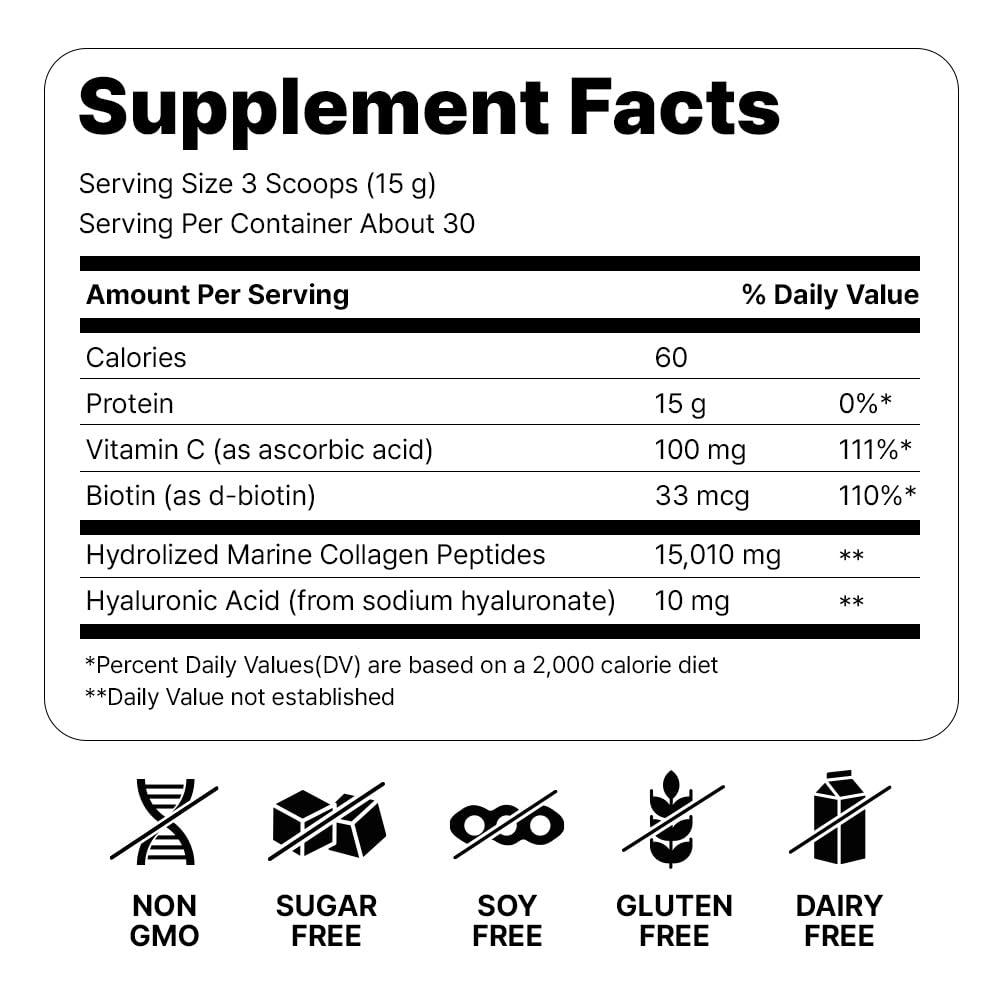 Close-up of hydrolyzed marine collagen peptides (300Da)