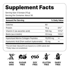 Close-up of hydrolyzed marine collagen peptides (300Da)
