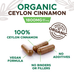 Health Nutrition Naturals Ceylon Cinnamon 1800mg capsules bottle