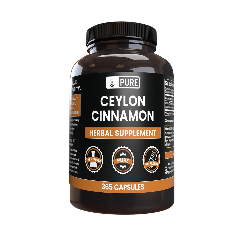 Bottle of Ceylon Cinnamon capsules