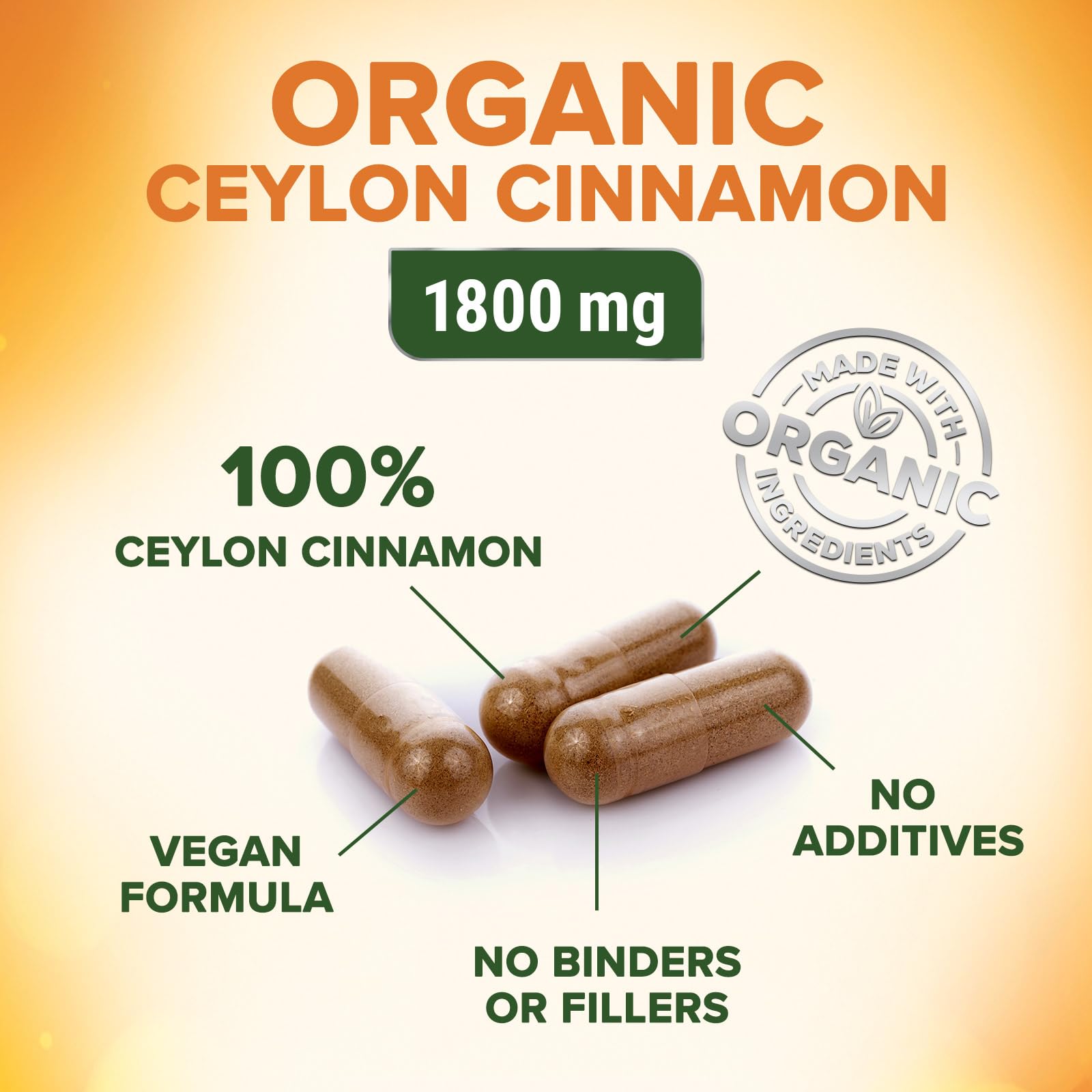 Ingredients panel for Ceylon Cinnamon Capsules